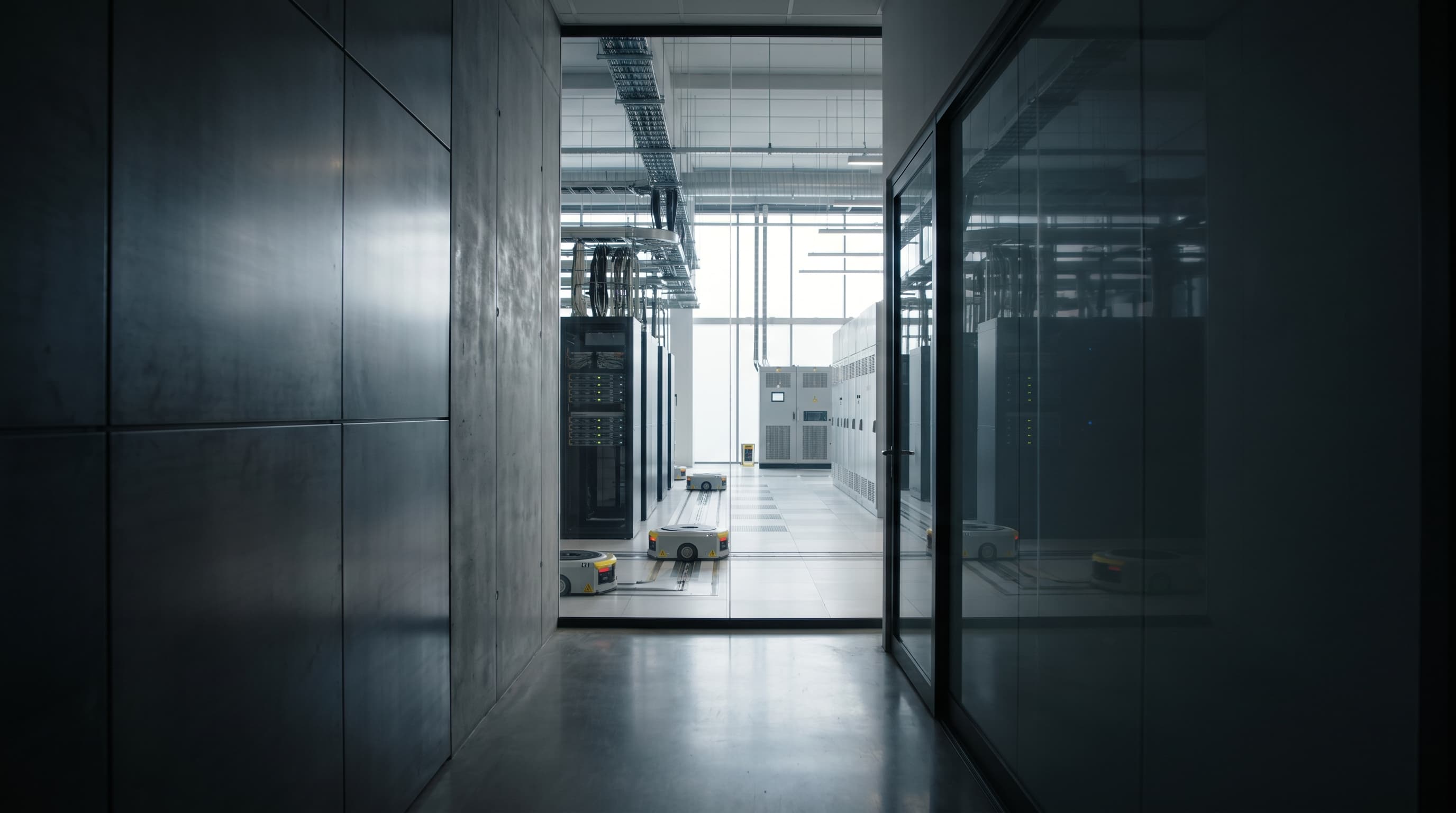 A secure enterprise infrastructure threshold where autonomous action records are governed before reaching real systems.